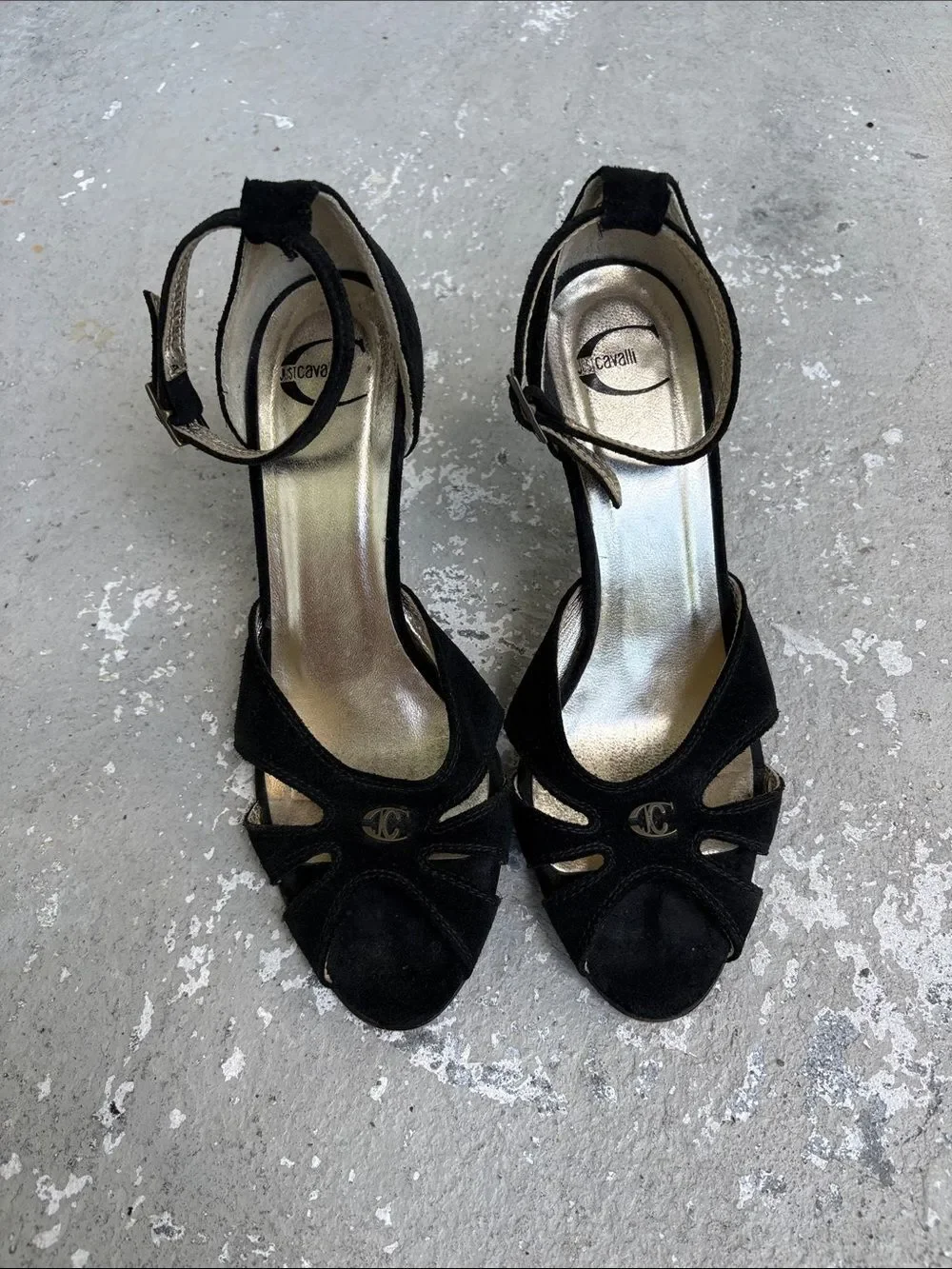 Just Cavalli open toe heels